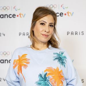 Léa Salamé lors de la présentation des journalistes et chroniqueurs de France Télévisions pour les Jeux Olympiques 2024 au musée de l'Homme à Paris, le 11 juin 2024.
© Pierre Perusseau / Bestimage