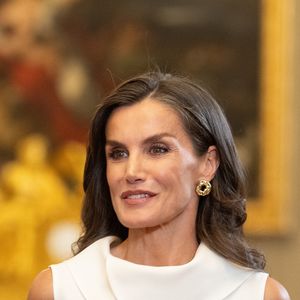 La reine Letizia d’Espagne reçoit l'équipe nationale féminine de football avant l'EURO féminin de l'UEFA 2025 au palais de la Zarzuela à Madrid. © LALO YASKY / BESTIMAGE