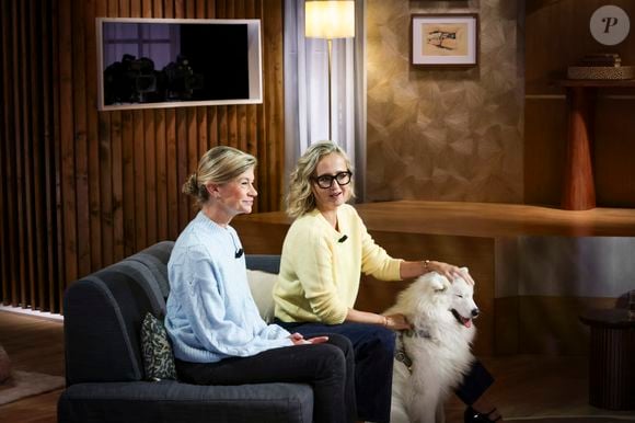 Exclusif - Caroline Roux, sur plateau de la nouvelle émission "Animalement Vôtre" présentée par Bernard Montiel et diffusée le 30 novembre sur France 3, à Paris, France, le 14 octobre 2025. © Jack Tribeca/Bestimage