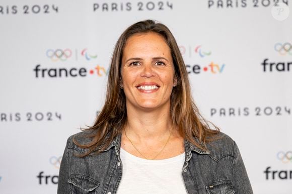 Laure Manaudou lors de la présentation des journalistes et chroniqueurs de France Télévisions pour les Jeux Olympiques 2024 au musée de l'Homme à Paris, le 11 juin 2024. © Pierre Perusseau / Bestimage