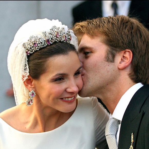 Clotilde Courau et le prince Emmanuel-Philibert de Savoie se sont mariés à la basilique Sainte-Marie-des-Anges-et-des-Martyrs à Rome, le 25 septembre 2003. © Bestimage