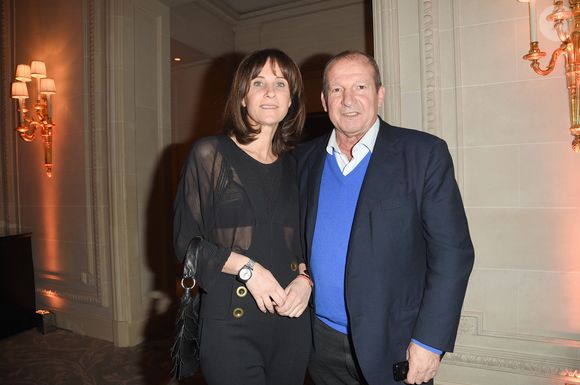 Rolland Courbis et sa femme Clara Paban Courbis (BeIN Sports) - Soirée de Gala de bienfaisance de La Fondation pour la Recherche en Physiologie à l'hôtel George V à Paris le 19 mars 2018. © Coadic Guirec/Bestimage