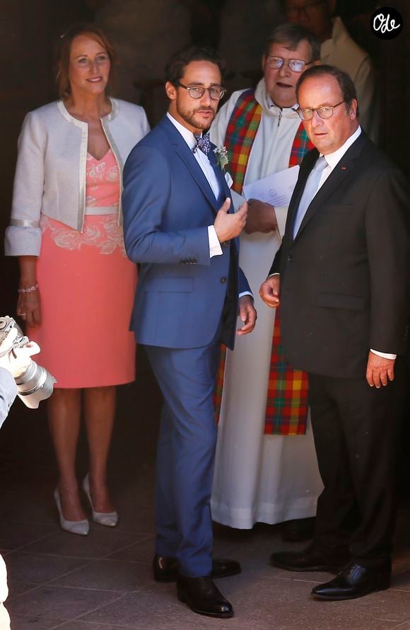 Ségolène Royal et François Hollande - Mariage de Thomas Hollande et de la journaliste Emilie Broussouloux l'église de Meyssac en Corrèze, près de Brive, ville d'Emiie. Le 8 Septembre 2018.
© Patrick Bernard-Guillaume Collet / Bestimage