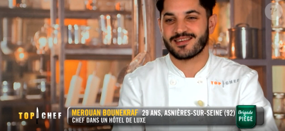 Merouan Bounekraf, candidat de la dixième saison de "Top Chef". Capture d'écran M6