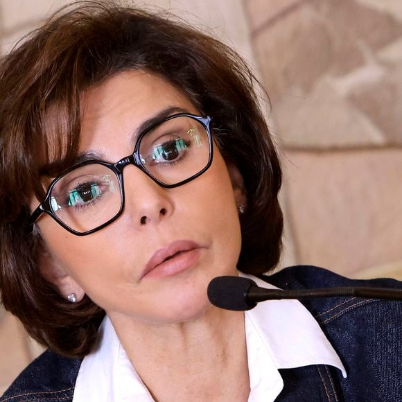 Exclusif - Portrait de Rachida Dati (ministre de la Culture, et candidate LR à la mairie de Paris) lors d'un déjeuner débat du mouvement Ethic le 17 février 2026

© Cédric Perrin / Bestimage