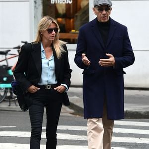 Exclusif - Sarah Poniatowski (Lavoine) et son compagnon Roschdy Zem - Hommage à la chanteuse Dani en l'église Saint-Roch à Paris le 1er octobre 2022.