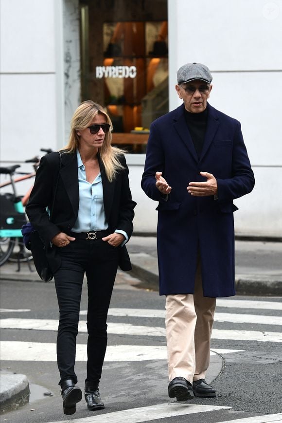 Exclusif - Sarah Poniatowski (Lavoine) et son compagnon Roschdy Zem - Hommage à la chanteuse Dani en l'église Saint-Roch à Paris le 1er octobre 2022.