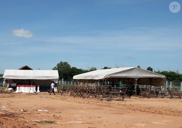 Exclusif - Préparation du lieu de tournage du prochain film d'Angelina Jolie "First They Killed My Father" à Siem Reap au Cambodge, le 11 novembre 2015. © Bestimage