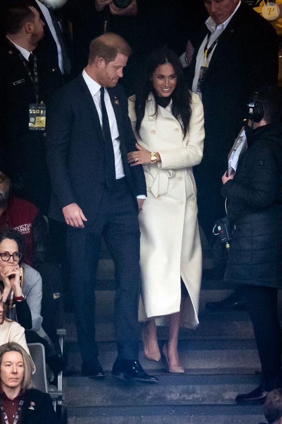 Le duc et la duchesse de Sussex arrivent pour la cérémonie d'ouverture des Invictus Games 2025 à Vancouver, au Canada. Les jeux se dérouleront à Vancouver et à Whistler. Samedi 8 février 2025. Photo par Aaron Chown/PA Wire/ABACAPRESS.COM