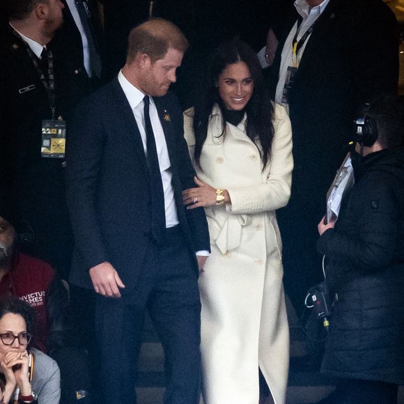 Le duc et la duchesse de Sussex arrivent pour la cérémonie d'ouverture des Invictus Games 2025 à Vancouver, au Canada. Les jeux se dérouleront à Vancouver et à Whistler. Samedi 8 février 2025. Photo par Aaron Chown/PA Wire/ABACAPRESS.COM