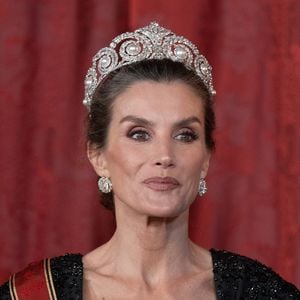 Le roi Felipe VI et la reine Letizia d'Espagne, accueillent Frank-Walter Steinmeier (Président fédéral de l'Allemagne) et sa femme Elke Budenbender pour un dîner de gala en leur honneur au palais royal à Madrid. Photo par LALO YASKY / BESTIMAGE