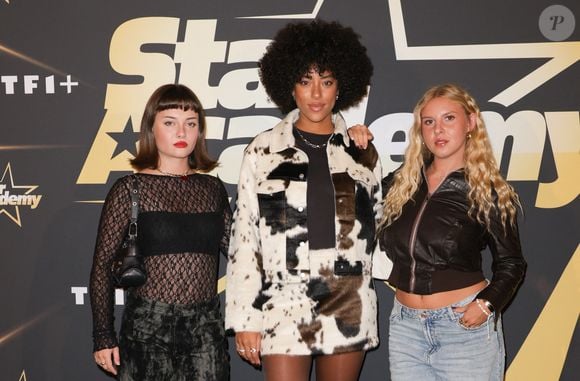 Louve Le Coadou, Charry Yara et Charlie Loiselier - Photocall de la soirée de lancement de la 13ème saison de la "Star Academy" au cinéma Le Grand Rex à Paris. La Star Academy 2025 sera diffusé à partir du 18 octobre 2025 sur TF1.
© Guirec Coadic/Bestimage