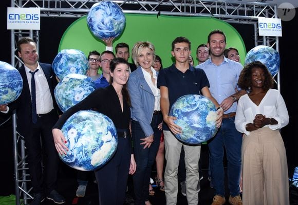 Evelyne Dheliat, Chloe Nabedian, Cécile Djunga, Marc Hay assistant au 15e Forum international de la météo et du climat à Paris, France, le 3 juin 2018. Photo by Alain Apaydin/ABACAPRESS.COM