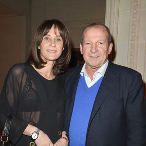 Rolland Courbis et sa femme Clara Paban Courbis (BeIN Sports) - Soirée de Gala de bienfaisance de La Fondation pour la Recherche en Physiologie à l'hôtel George V à Paris le 19 mars 2018. © Coadic Guirec/Bestimage