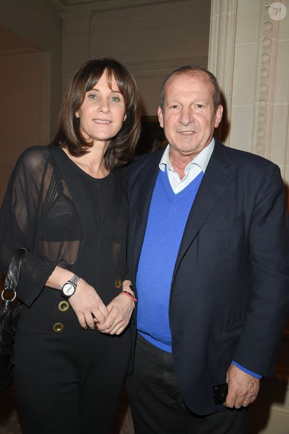 Rolland Courbis et sa femme Clara Paban Courbis (BeIN Sports) - Soirée de Gala de bienfaisance de La Fondation pour la Recherche en Physiologie à l'hôtel George V à Paris le 19 mars 2018. © Coadic Guirec/Bestimage