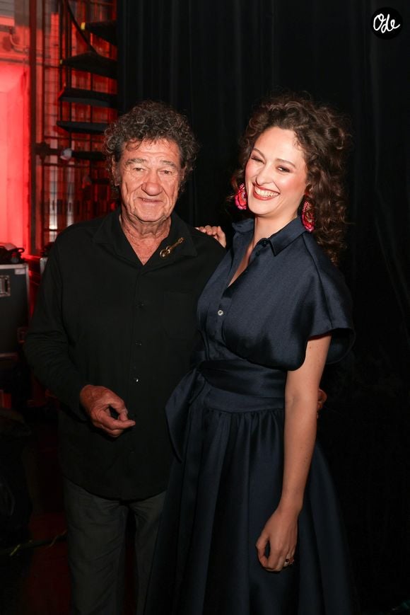 Exclusif - Robert Charlebois, Marine Chagnon, lors de l’enregistrement de l’émission "Le Grand Echiquier - Spéciale Céline Dion" présentée par C.Chazal et A.Manoukian et diffusée le 20 octobre sur France 2, à Paris, France, le 3 juillet 2026. © Jack Tribeca/Bestimage