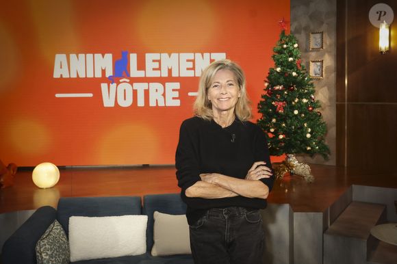 Exclusif - Claire Chazal, sur plateau de la nouvelle émission "Animalement Vôtre" présentée par Bernard Montiel et diffusée le 7 décembre sur France 3, à Paris, France, le 7 octobre 2025. © Jack Tribeca/Bestimage