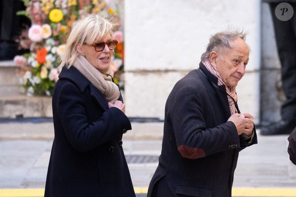 Chantal Ladesou et son Mari Michel Ansault - Arrivées aux obsèques de Brigitte Bardot en l'église Paroissiale Notre-Dame-de-l'Assomption de Saint-Tropez, France, le 7 janvier 2026. © Jacovides-Moreau/Bestimage