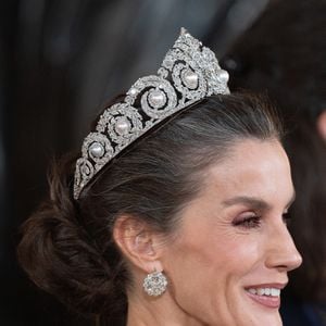 Le roi Felipe VI et la reine Letizia d'Espagne, accueillent Frank-Walter Steinmeier (Président fédéral de l'Allemagne) et sa femme Elke Budenbender pour un dîner de gala en leur honneur au palais royal à Madrid. Photo par LALO YASKY / BESTIMAGE