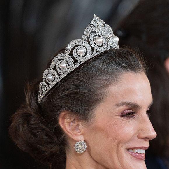 Le roi Felipe VI et la reine Letizia d'Espagne, accueillent Frank-Walter Steinmeier (Président fédéral de l'Allemagne) et sa femme Elke Budenbender pour un dîner de gala en leur honneur au palais royal à Madrid. Photo par LALO YASKY / BESTIMAGE
