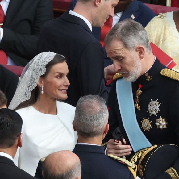 Le roi Felipe et la reine Letizia d'Espagne lors de la messe d'inauguration du pape Léon XIV sur la place Saint-Pierre le 18 mai 2025 au Vatican. Le pape Léon XIV (anciennement cardinal Robert Francis Prevost) a présidé sa messe d'inauguration sur la place Saint-Pierre après son élection le 8 mai. Photo by Marco Iacobucci/IPA/ABACAPRESS.COM