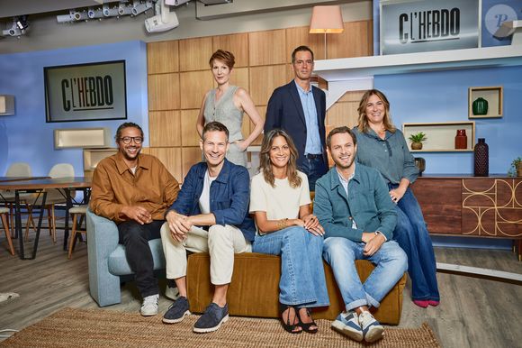 Exclusif - Matthieu Belliard, Natacha Polony , Tanguy Pastureau, Victor Dekyvère , Aurélie Casse, Louis Amar, Eva Roque - "C l’hebdo" fera sa rentrée le 9 septembre sur France 5 avec Aurélie Casse dans une nouvelle formule.
Paris le 8 septembre 2023.

© Cyril Moreau / Bestimage