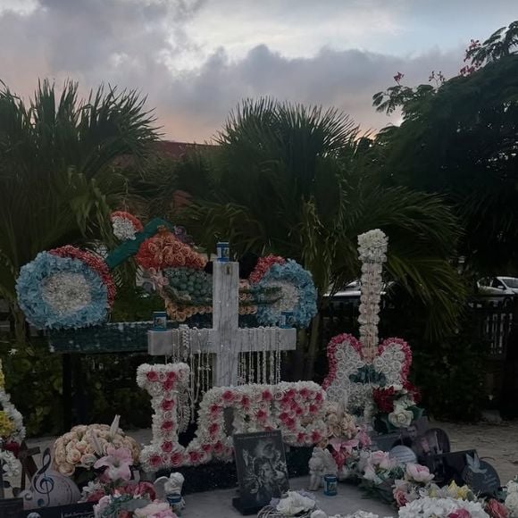 Ce samedi 23 août 2025 via sa story Joy Hallyday a fait savoir qu'elle s'y était rendue. L'occasion pour elle d'immortaliser la sépulture de l'icône qu'elle a profondément aimé. Sur la pierre, d'innombrables compositions florales très colorées ont été installées... 

Joy Hallyday qui immortalise depuis l'île de Saint-Barthélémy la tombe de son père Johnny Hallyday sur Instagram- (Capture d'écran - 2025).