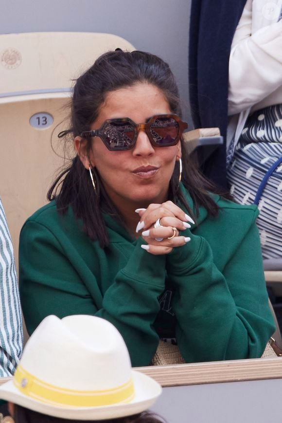 Inès Reg (Inès Reghioua) dans les tribunes des Internationaux de France de tennis de Roland Garros 2024 à Paris, France, le 3 juin 2024. © Jacovides-Moreau/Bestimage