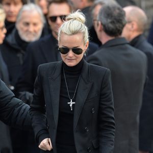 Laeticia Hallyday - Sorties de l'église de la Madeleine après les obsèques de Johnny Hallyday à Paris le 9 décembre 2017.
© Veeren / Bestimage