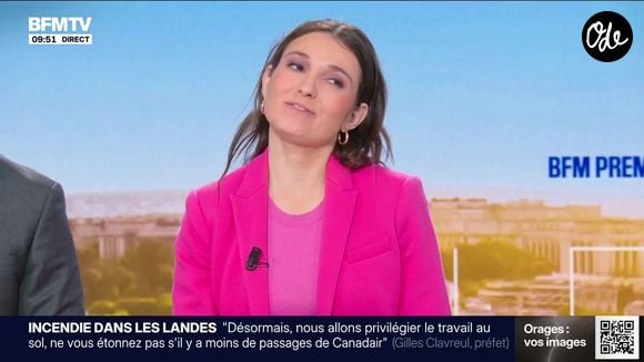 "J’avais dit que je ne voulais rien faire et que je ne voulais rien dire", a confié Marie Gentric sur le plateau après la prise de parole de son collègue Valentin Demay, juste avant de rendre l’antenne.

Marie Gentric le dimanche 16 août 2026 sur BFMTV