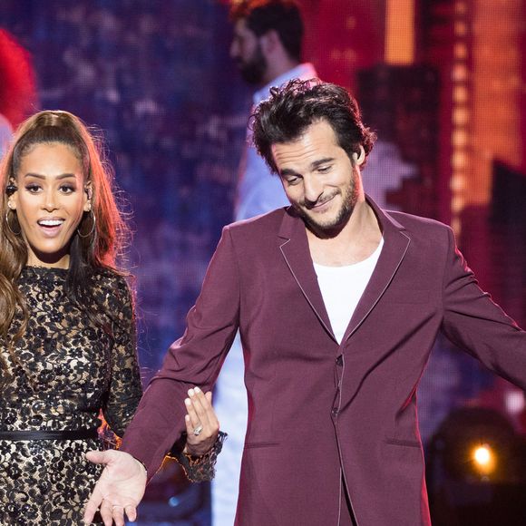 Exclusif - Amel Bent et Amir Haddad - Enregistrement de l'émission "Fête de la chanson française" à l'Olympia à Paris, qui sera diffusée le 9 janvier sur France 2. 
© Tiziano Da Silva - Cyril Moreau / Bestimage