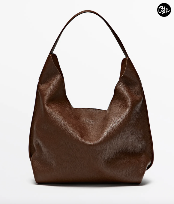 Cabas Mercato / Sac épaule medium en cuir nappa / Cabas à encolure arrondie