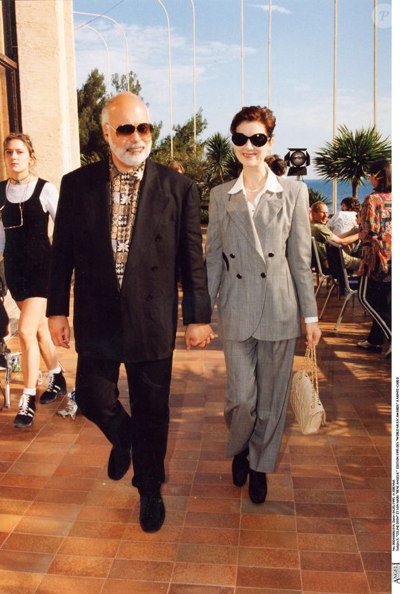 Céline Dion et son défunt mari René Angélil - La veille de la cérémonie des World Music Awards à Monte-Carlo - 1995. (MARIO BRENNA / BESTIMAGE).