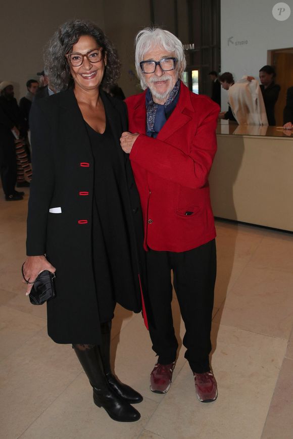 Pierre Richard et sa femme Ceyla Lacerda - Vernissage de l’Exposition "Basquiat X Warhol à quatre mains" à La Fondation Louis Vuitton à Paris le 3 Avril 2023. © Bertrand Rindoff / Bestimage