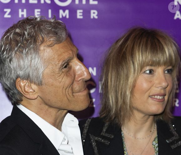 Nagui et sa femme Mélanie Page - Photocall du Gala de la Fondation Recherche Alzheimer placée sous le signe de l’émotion et du partage avec un concert unique sur le thème "2 générations chantent pour la 3ème" à l’Olympia à Paris le 17 mars 2025. © Olivier Borde - Bertrand Rindoff/Bestimage