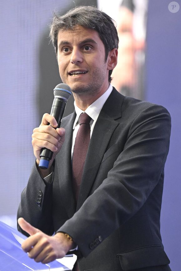 Gabriel Attal à Charleroi, en Belgique, le 1er mai 2025. © Didier Lebrun/Photonews/Bestimage