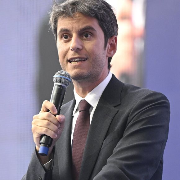 Gabriel Attal à Charleroi, en Belgique, le 1er mai 2025. © Didier Lebrun/Photonews/Bestimage