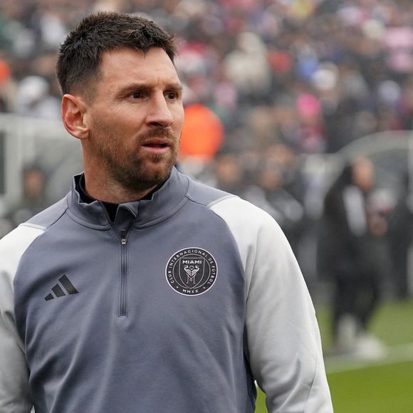 Le capitaine de l'Inter Miami, Lionel Messi, s'échauffe quelques instants avant le début du match de préparation de la Major League entre le FC Dallas et l'Inter Miami au Cotton Bowl le lundi 22 janvier 2024. à Dallas, Texas, USA © Javier Vicencio/eyepix/ZUMA Press/Bestimage