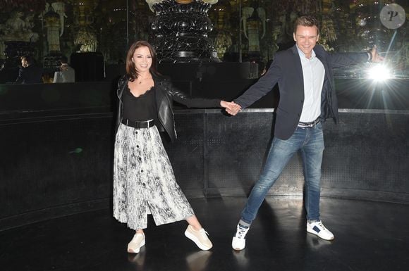 Jeanfi Janssens et sa coach de Danse avec les stars 9, Marie Denigot - inauguration de la statue de cire de "Eric Antoine" au musée Grévin à Paris le 10 octobre 2018. © Coadic Guirec/Bestimage