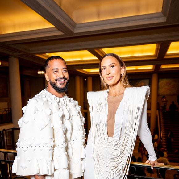 Slimane et Vitaa au défilé Stéphane Rolland Collection Haute Couture Automne/Hiver 2025-2026 lors de la Fashion Week de Paris (PFW) au théâtre des Champs-Élysées, à Paris, France, le 8 juillet 2025. Pierre Perusseau/Bestimage