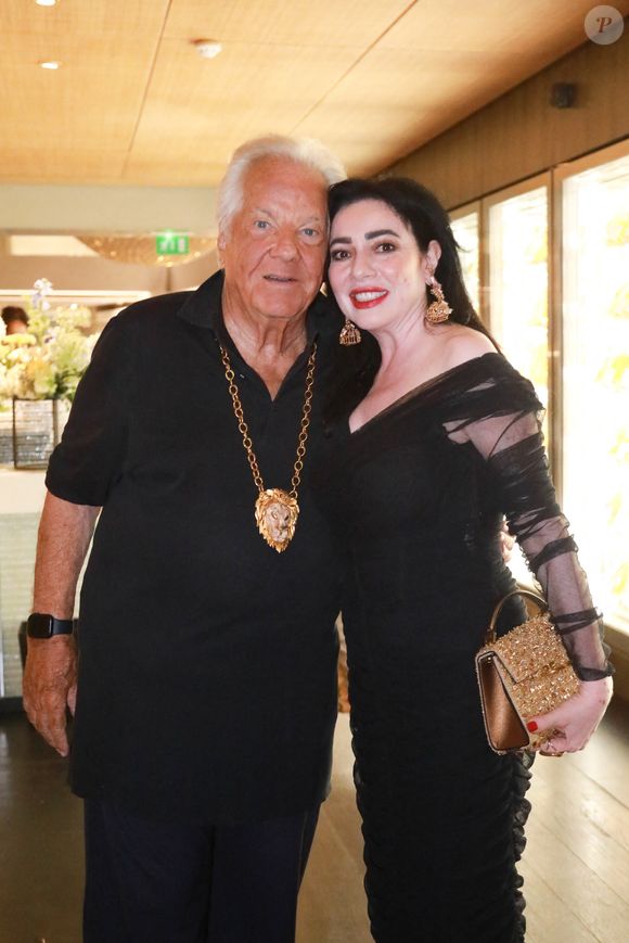 Massimo Gargia avec Chahrazad Rizk lors de la fête d'anniversaire de M.Gargia (85 ans)  à l'Hôtel de Paris à Saint-Tropez le 20 août 2025.

© Franz Chavaroche / Bestimage