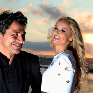Adriana Karembeu et son mari André Aram Ohanian - Adriana est l'invitée d'honneur de la soirée caritative pour soutenir les associations RMC/BFM et Rayon de Soleil de Cannes, à l'occasion des 10 ans de la Plage Z du Grand Hyatt Hotel Martinez à Cannes le 27 juin 2014. Patrice Lapoirie / Nice Matin / Bestimage
