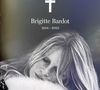 Brigitte Bardot affirme partir en paix, confiante dans le travail de sa Fondation pour la protection animale.

Livret de funérailles des obsèques de Brigitte Bardot en l'église Paroissiale Notre-Dame-de-l'Assomption de Saint-Tropez, France, le 7 janvier 2026. © Bestimage