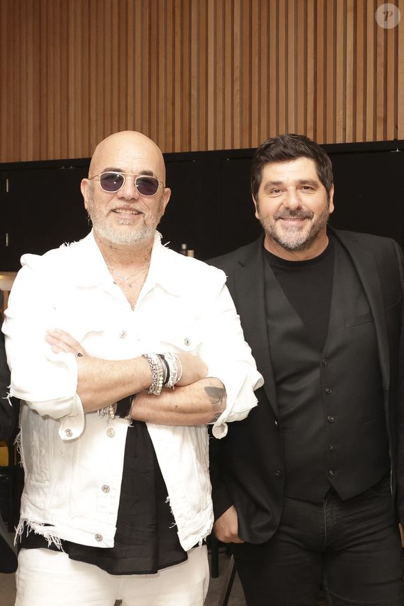 Exclusif - Pascal Obispo, Patrick Fiori en backstage de l'enregistrement de l’émission La Grande Fête de Carcassonne, diffusée le samedi 6 septembre à 21.10 sur France 2, dans la Cité Médiévale de Carcassonne, France, le 24 juin 2025. © Jack Tribeca/Bestimage