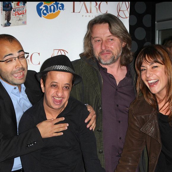 Archives — Pascal Elbé, Jamel Bensalah, Booder et Shirley Bousquet — Soirée pour fêter le succès du film « Neuilly sa mère ! » à l’Arc.
Guillaume Gaffiot/Bestimage