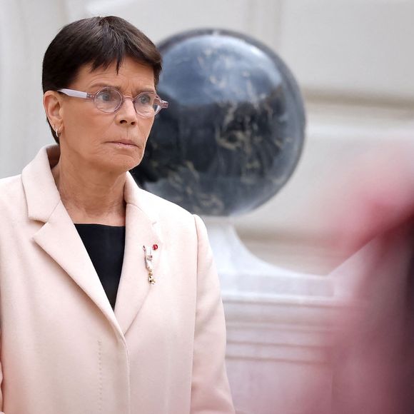 La princesse Stéphanie de Monaco - La famille princière monégasque dans la cour d'honneur du palais lors de la la fête nationale à Monaco le 19 novembre 2025. © Dominique Jacovides - Bruno Bebert / Bestimage