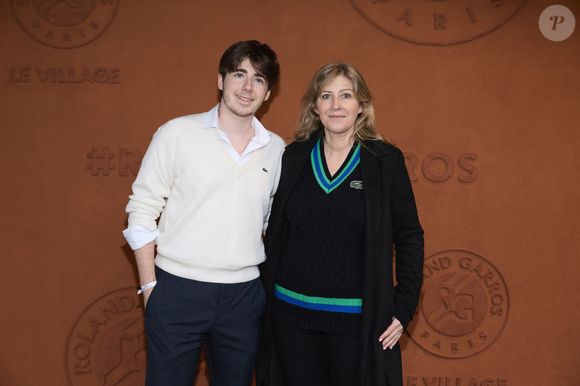 Amanda Sthers et son fils Oscar Bruel au village (night session) lors des Internationaux de France de tennis de Roland Garros, à Paris, France. © Jacovides-Moreau/Bestimage