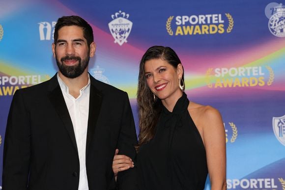 Nikola Karabatic et sa femme Géraldine Pillet - Photocall de la soirée des Sportel Awards 2024 au Grimaldi Forum à Monaco le 28 octobre 2024. © Claudia Albuquerque/Bestimage