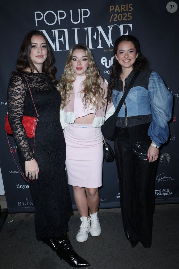 Maureen, Emma et Julie (Star Academy 12) participent à la Pop Up Influence Party organisée par Aurelien Cassirame, à Paris, le 02 février 2025 à Paris, France. Photo by Jerome Domine/ABACAPRESS.COM