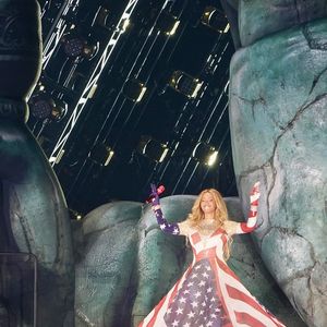 Beyonce Knowles en concert à Los Angeles dans le cadre de sa tournée "Cowboy Carter" le 28 avril 2025. Beyonce a fait monter sur scène ses filles Blue Ivy et Rumi Carter. Backgrid USA / Bestimage